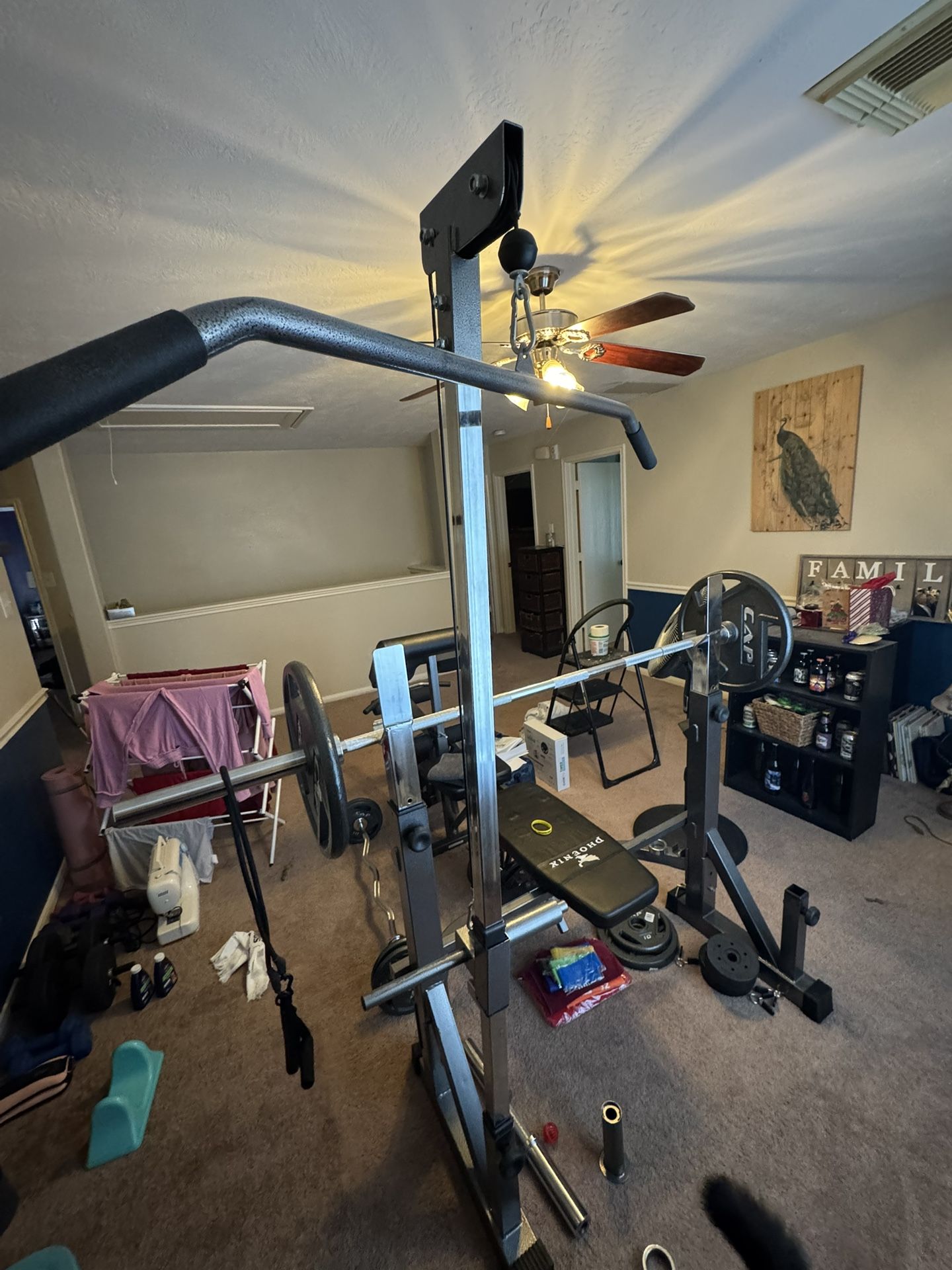Great Condition Bench Press, Lat Pull, Preacher Curl Combo.