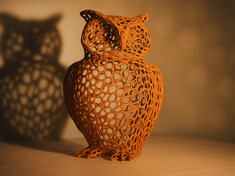 Large Voronoi Owl Sculpture 3D Printed 220mm Modern Home Decor