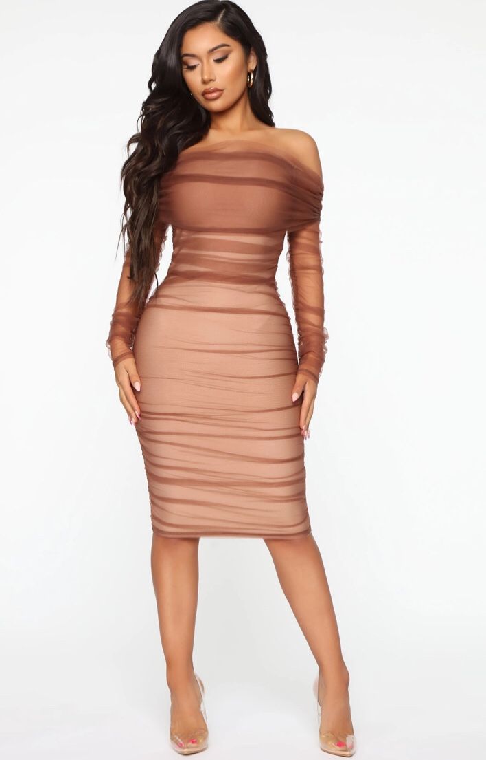 Women’s Runched Midi Bandage Dress