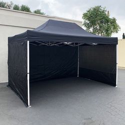 (NEW) $180 Heavy Duty EZ Popup Canopy 10x15’ with (3 Sidewalls) Outdoor Gazebo, Carry Bag (2 Colors)
