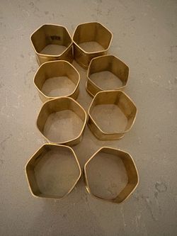 Set of 8 Brass Napkin Rings