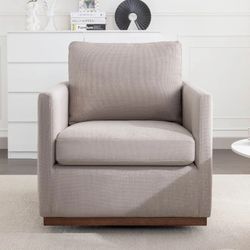Oversized Neutral Light Upholstered Swivel Accent Chair [NEW IN BOX] **Retails for $429 <Assembly Required> 