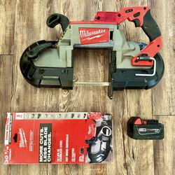 Milwaukee 2729-20 M18 FUEL™ Deep Cut Band Saw +1 battery +3 blades