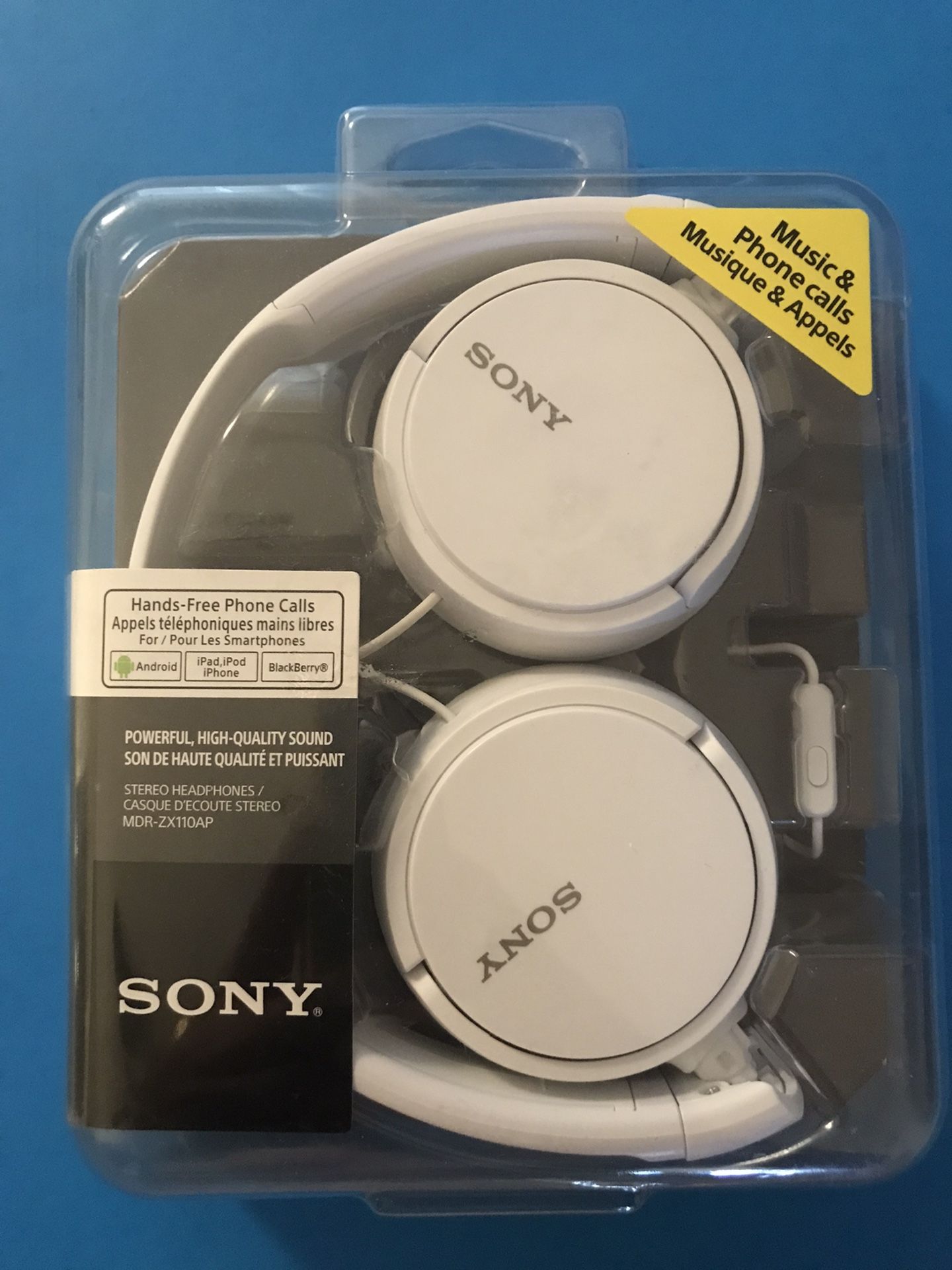 Sony MDR-ZX110AP Stereo Over-Head Headphone - White