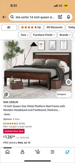 Queen metal bedframe