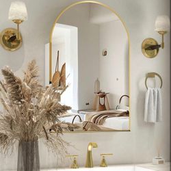 Gold Medicine Cabinet with Mirror