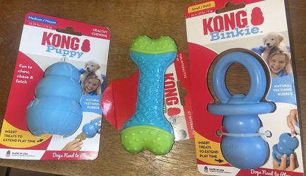 New 3 KONG Puppy Chew Toys