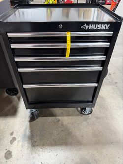 Tool Storage 27 in. W x 18 in. D 5-Drawer Gloss Black Rolling Tool Cabinet
