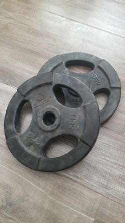 Pair of BodySport 5 lb. Rubber Coated Plates for 1" Standard Barbells or Curl Bars