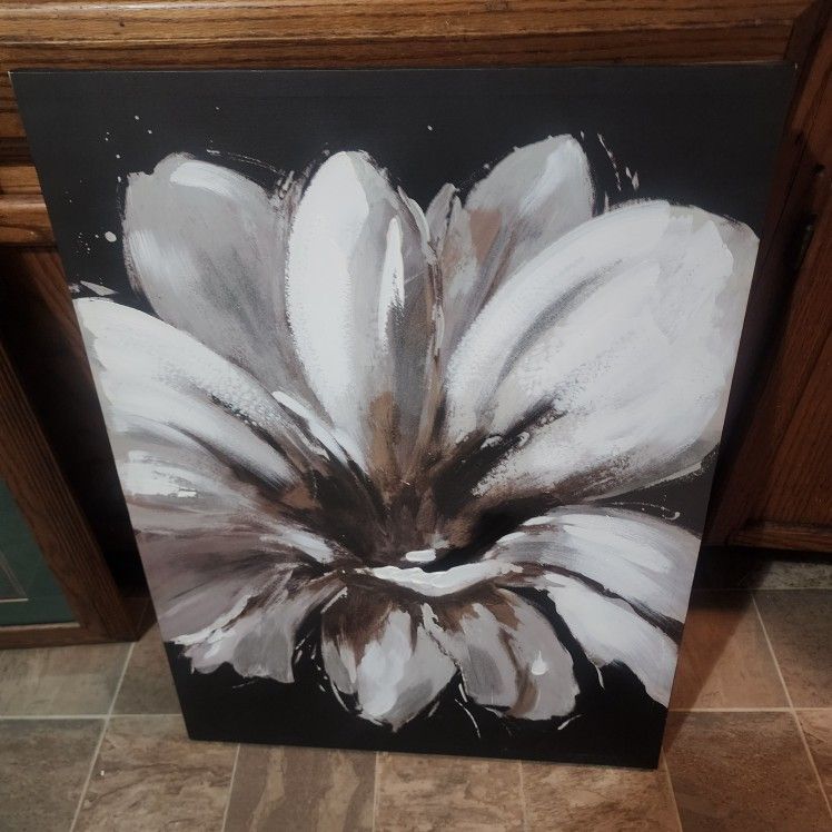 Hand Painted Wall Picture Abstract Lotus Flower Or Paint It On Canvas 8 Ft Tall 24 In Wide