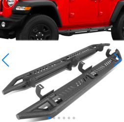 New Pair Running Boards 2018-2022 Jeep Wrangler JL Unlimited 4-Dr Powder Coated Side Step Nerf Bars