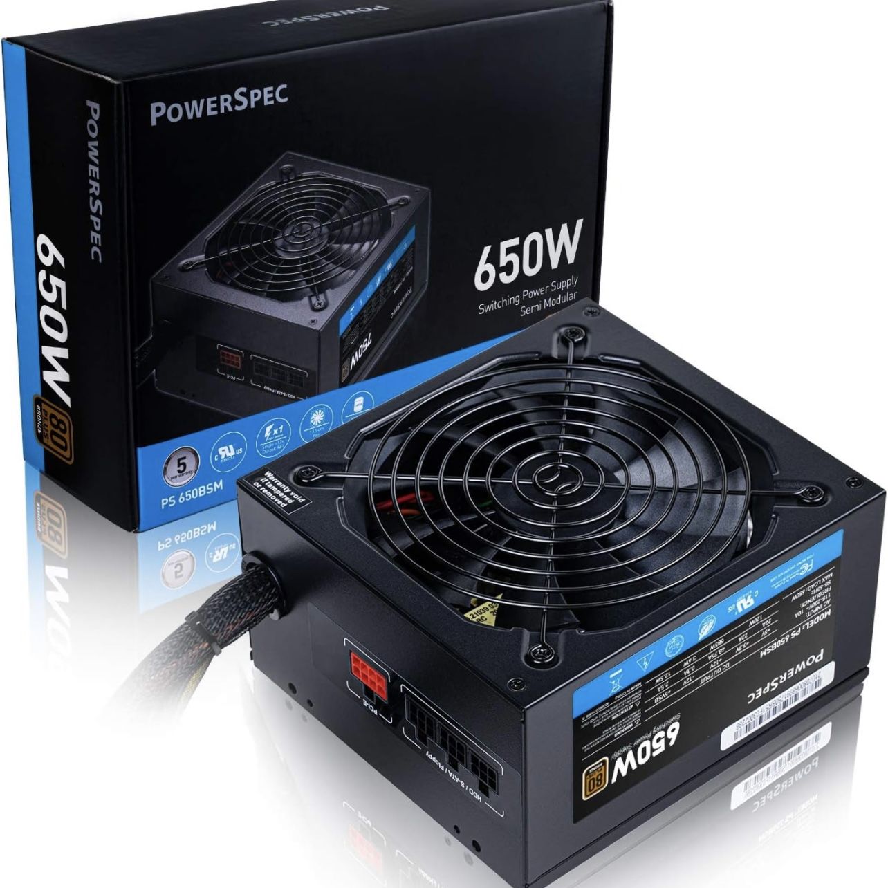 REDUCED! 650W Power Supply Semi Modular 80 Plus Bronze PSU