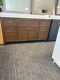 60” Bathroom Vanity In Dark Wood Color