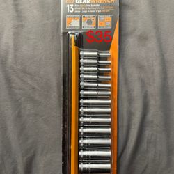 Gearwrench 13 Piece 1/4" Drive 6 Point Deep Metric Socket Set