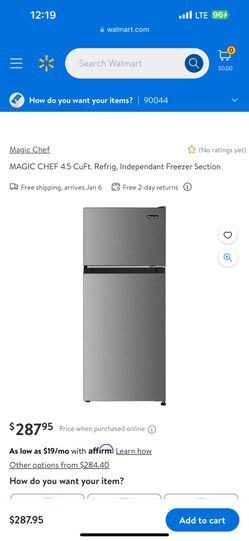 Refrigerator Magic Chef 4.5 Cu. Ft.