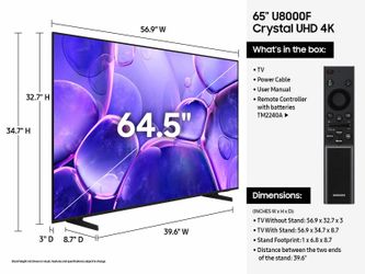 65” Samsung Crystal UHD 4K Smart TV