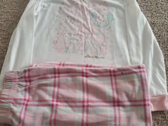 Eddie Bauer girl's pajama set- size L 14/16 -pink plaid Christmas.  $10
