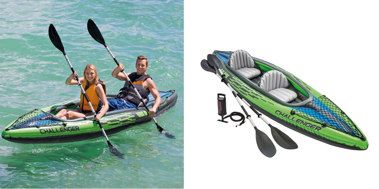 New Sealed K2 Challenger 2 Person Tandem Kayak w 2 paddles and pump