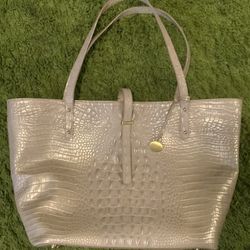 Gold And Cream Brahmin Handbag. Gently Used Clean Inside And Out $80