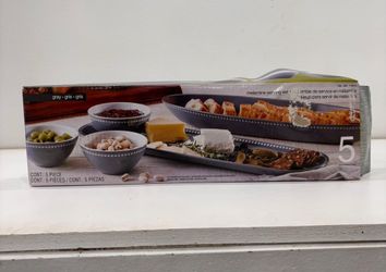 Pandex 5-piece Beaded Melamine Serveware Set