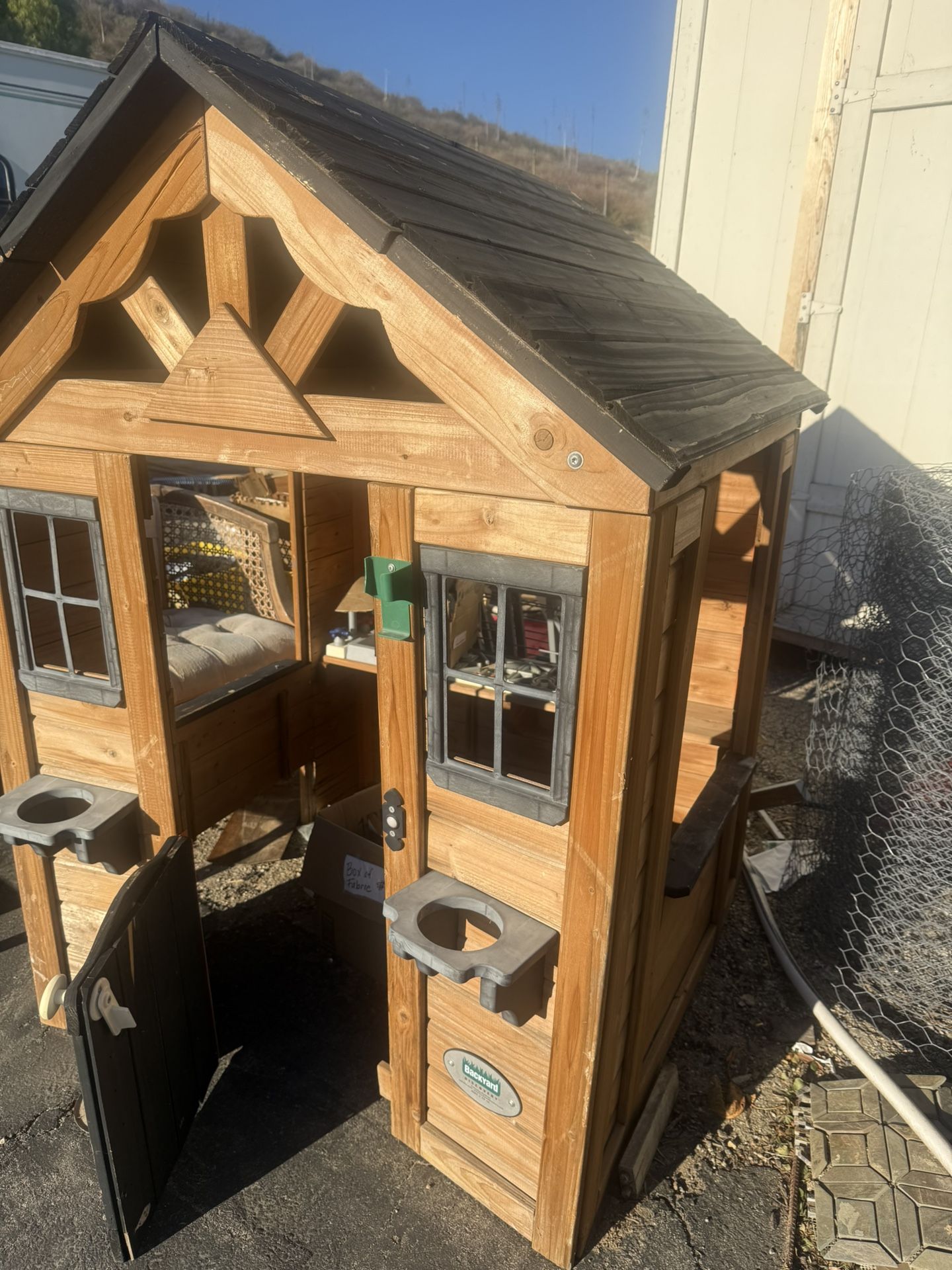 Beautiful Wood Children’s Play House 4 Feet 7 Inches Tall 