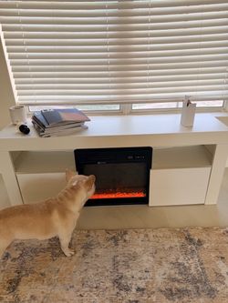 Tv console with fireplace