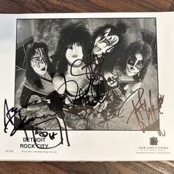 Vintage Original 1999 KISS Autographed Detroit Rock City 8x10 Original Members