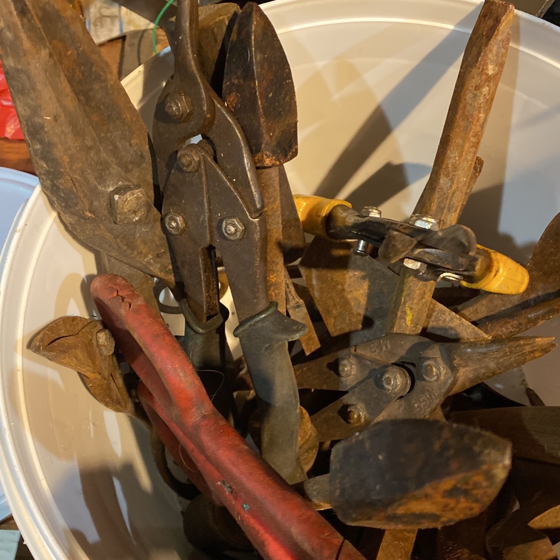 A bucket of old Tools