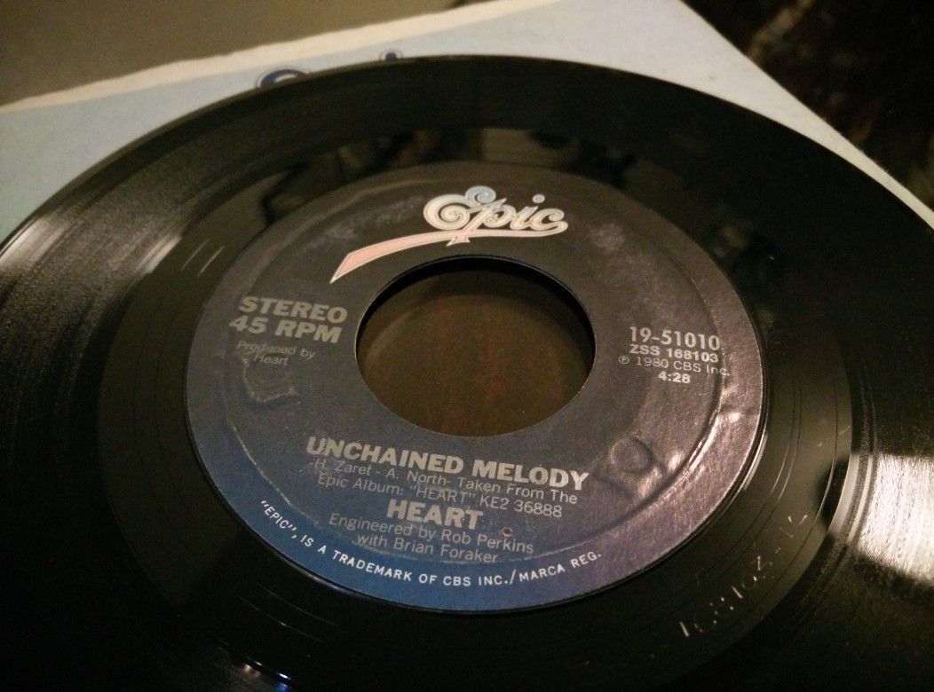 Vintage 1980 Epic Mistral Wind & Unchained Melody Vinyl