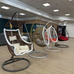 Candid Home Single Seater Nest Swing Chair with Stand & Cushion Outdoor Indoor Balcony Garden Patio,