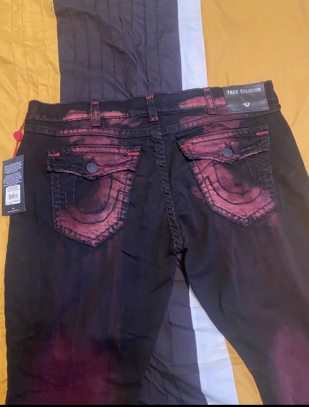 True Religion Men’s Jeans- Ricky W Flap Super T (Red Blaze)