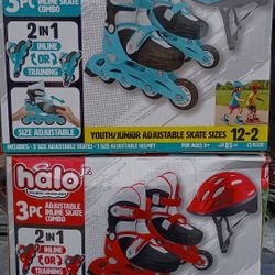 HALO Jr. 3-Piece Adjustable Inline Skates Combo Sets