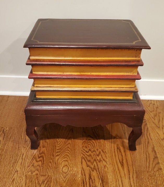 Beautiful "Faux Book" End table/Storage!