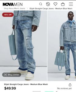 BAGGY CARGO JEANS PANTS MEN FASHIONOVA