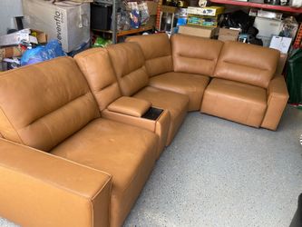 Leather sectional
