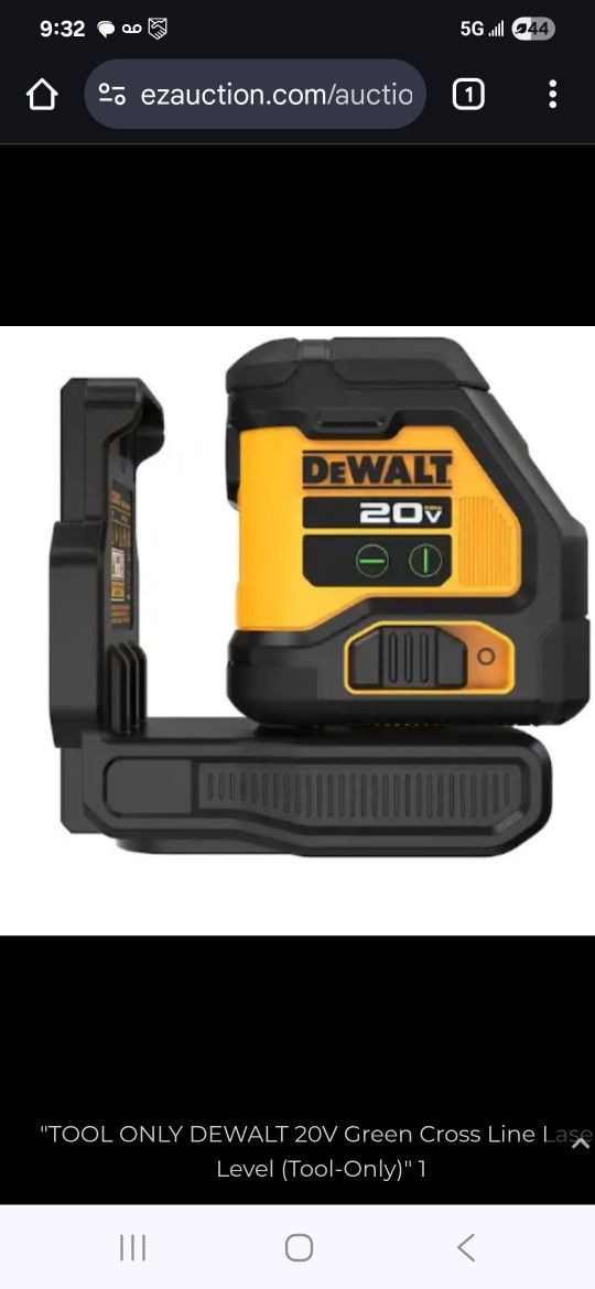 dewalt 20v green cross laser level( tool only)