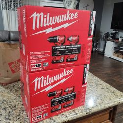 Milwaukee 18v Drill Set New 