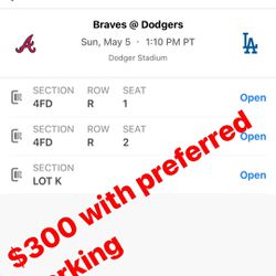 Dodgers Tickets 5/5 Sec 4FD  
