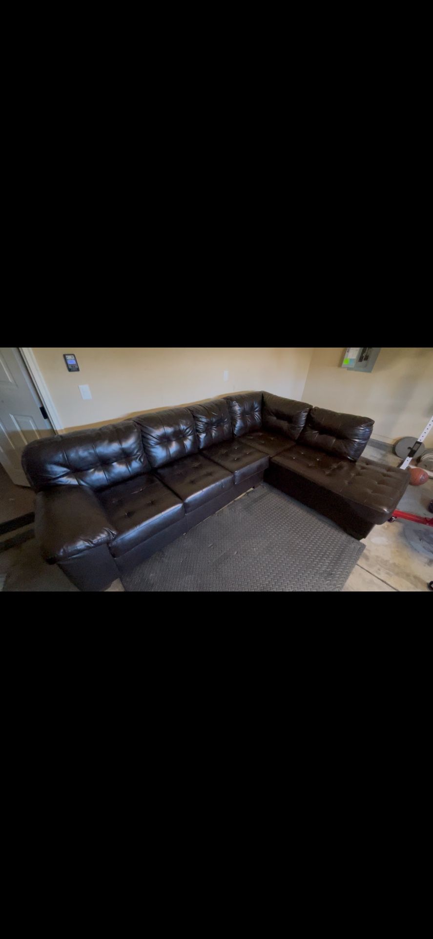 2 Piece Brown Leather Couch