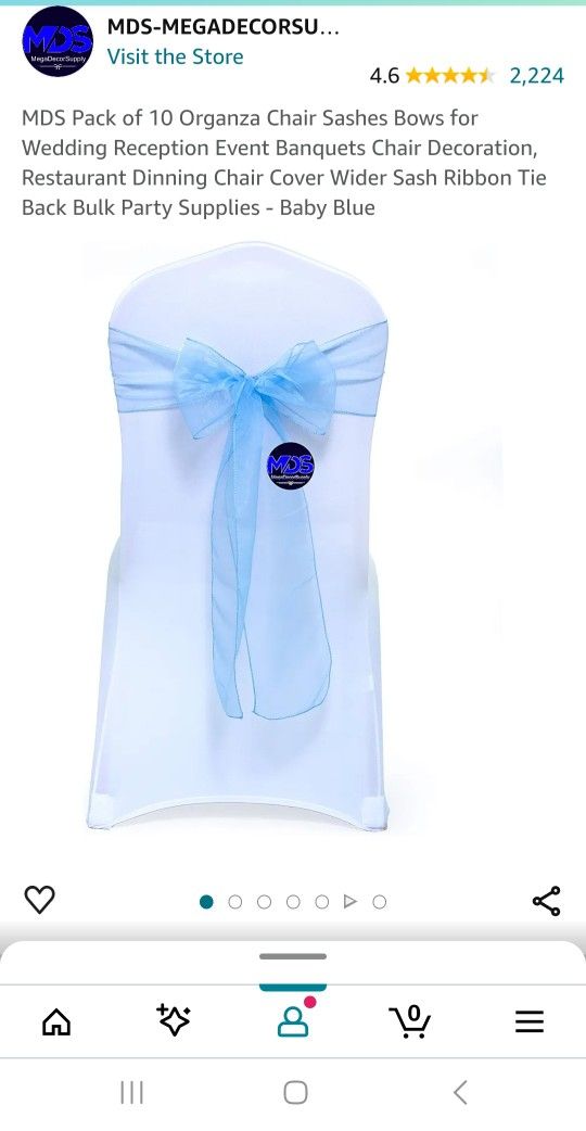 Organza Chair Sash Bows