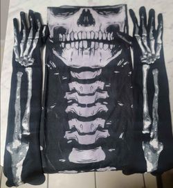 Adult Costume Skull Mask & Long Glove Set