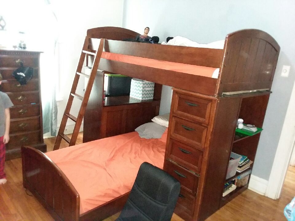 Wooden bunk bed