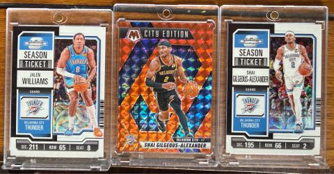 Shai + Jalen Williams #’d Lot (3) – 2023-24 Optic Contenders /25 + 2024-25 Prizm /249