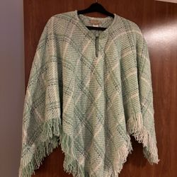 Vintage Boyne Valley Weaver’s Shaw Poncho Sweater 