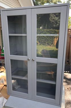 IKEA Havsta Glass-door Cabinet Gray 104.151.98