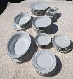 Valmont Fine China Royal Wheat. 1960's Vintage.  I have a variety of Pieces. 46 total items. 1 Coffee Creamer, 1 Sugar Bowl no lid, See Description.