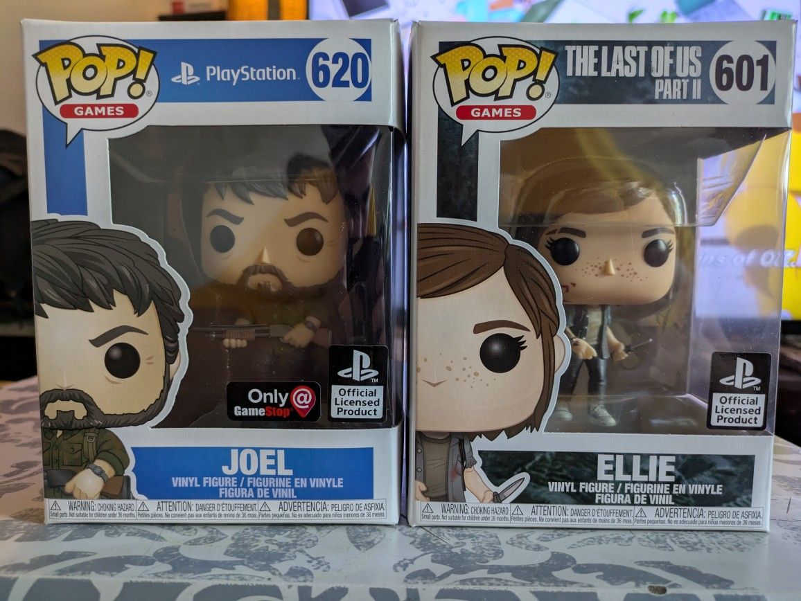 The Last Of Us Joel And Ellie Funko Pops - GameStop Exclusive