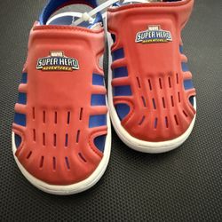 Adidas Marvel Spider-Man Water Sandals In Red Blue and White Size 10