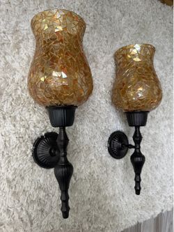 2 Gold Wall Sconces
