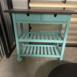Teal kitchen Island